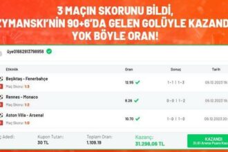 Szymanski 90+6'de attı, 3 maçlık iddaa kuponu ile 1109 oran tutturdu! 31 bin 298 TL kazandı...