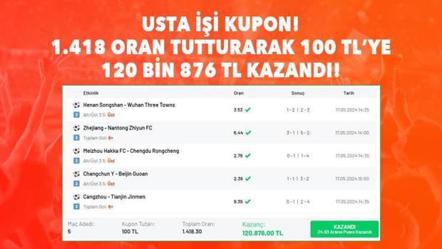 1.408 oran bildi, 120 bin 876 TL kazandı! Misli'de 5 maçlık iddaa kuponu...