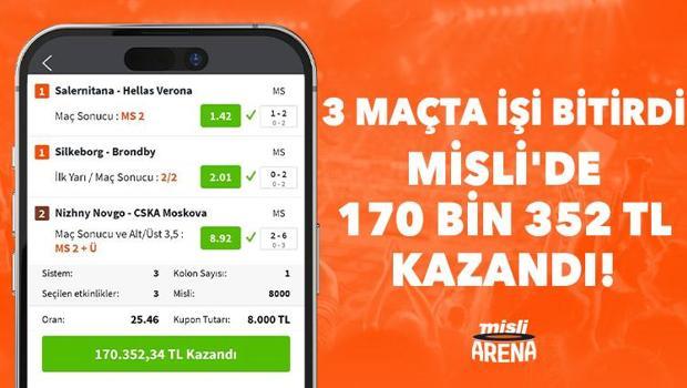 3 maçlık iddaa kuponu oynadı, 170 bin 352 TL kazandı