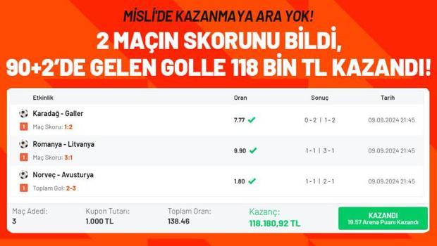 3 maçlık iddaa kuponu yaptı, 90+2'de 118 bin TL kazandı