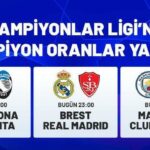 Devler Ligi'nde bugün Barcelona, Real Madrid ve Manchester City sahaya çıkıyor! Şampiyonlar Ligi'ne özel Şampiyon Oranlar Misli'de