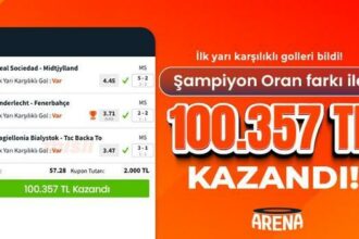 İlk yarı karşılıklı golleri bildi! Şampiyon Oran farkı ile 100.357 TL kazandı…