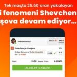 Tek maçta 25.50 oran yakalayan Misli fenomeni Shevchenko17 şova devam ediyor…