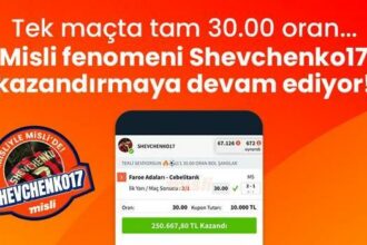 Misli fenomeni Shevchenko17 kazandırmaya devam ediyor! Tek maçta tam 30.00 oran…