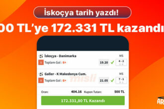 İskoçya tarih yazdı! 500 TL’ye 172.331 TL kazandı...