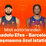 Misli editörlerinden Anadolu Efes - Barcelona karşılaşmasına özel istatistikler