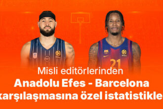 Misli editörlerinden Anadolu Efes - Barcelona karşılaşmasına özel istatistikler