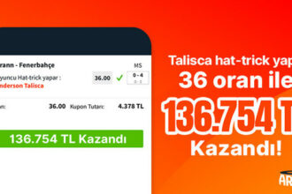 Talisca hat-trick yaptı! Misli üyesi 136.754 TL kazandı…