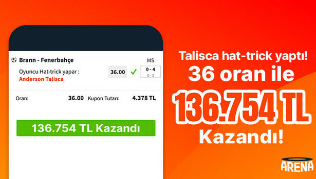 Talisca hat-trick yaptı! Misli üyesi 136.754 TL kazandı…