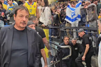 Ergin Ataman'a İsrail'de saygısızlık! Bayrak açıp, küfür ettiler