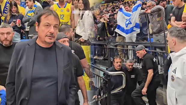 Ergin Ataman'a İsrail'de saygısızlık! Bayrak açıp, küfür ettiler